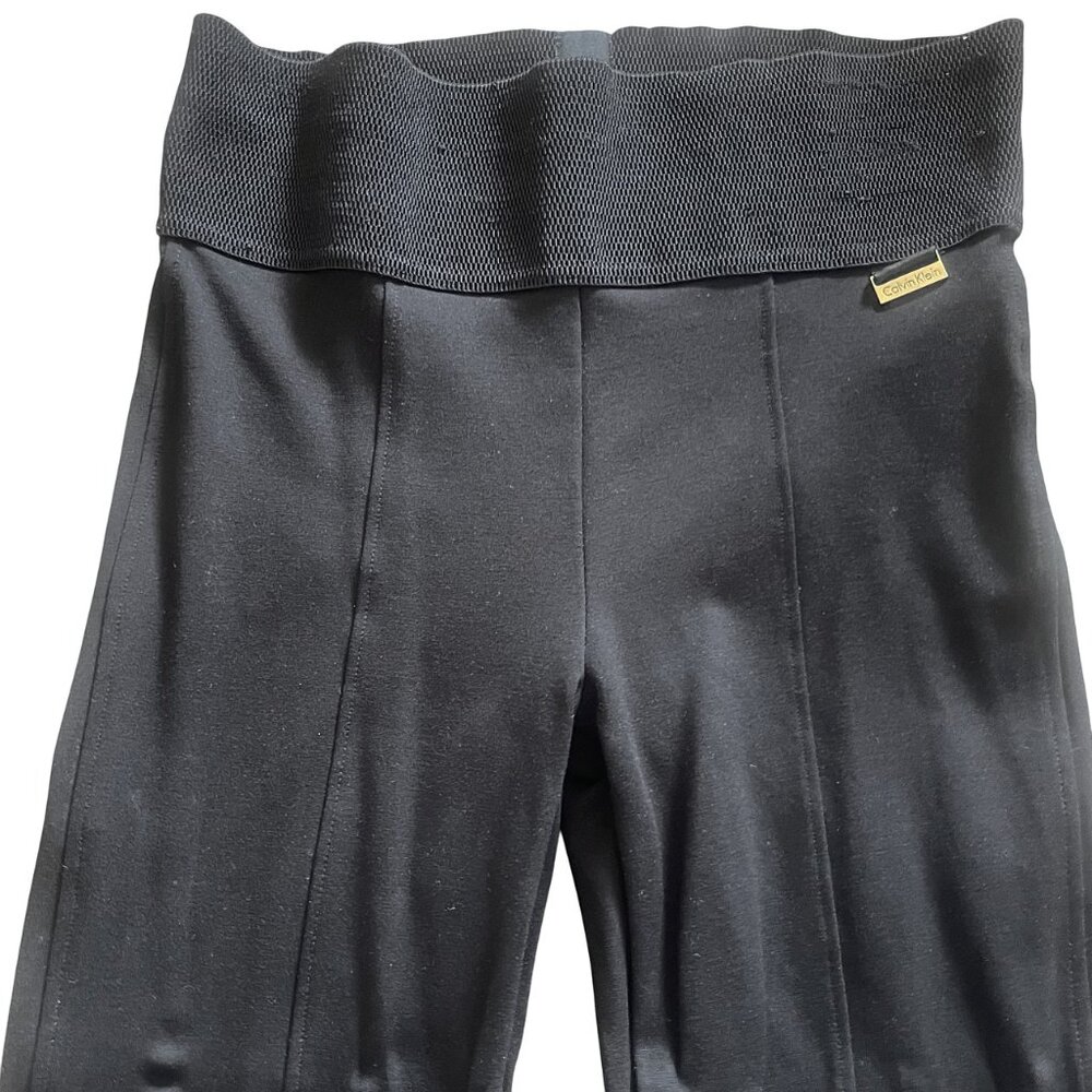 Calvin Klein Wide Elastic Waist Ponte Pull On Power Stretch Leggings Pants S - Picture 6 of 10